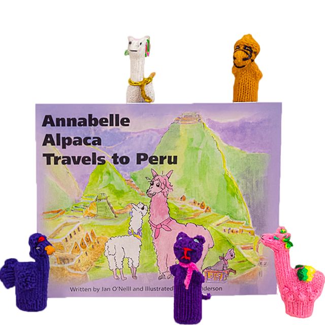 Annabelle Alpaca Travels To Peru Book + 5 Finger Puppets Apparel & Accessories Alpaca Classic 