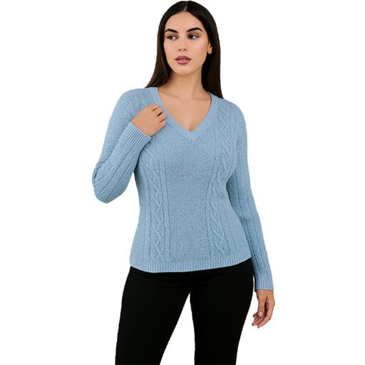 Beverly Way Alpaca Sweater Clothing Smooth Alpaca Fashion Baby Blue Medium 