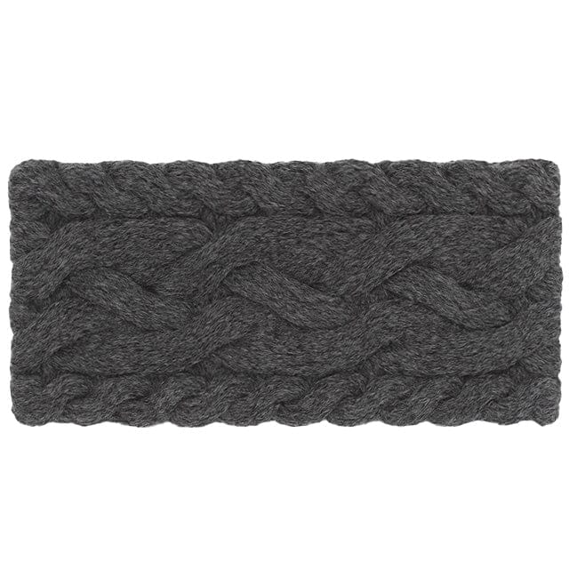 Braided Woven Alpaca Headbands Headband Skiband Alpaca Classic Charcoal 