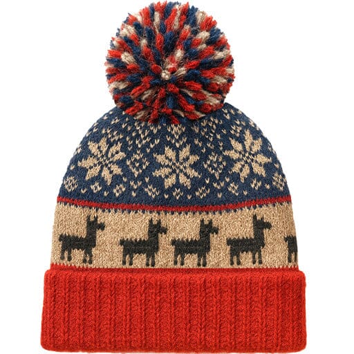 The Nordic Alpaca Snowfall Beanie Winter Hat Alpaca Classic Navy-Red 