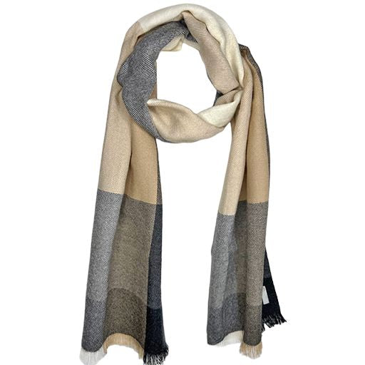 Hand Loomed Natural Plaid Scarf Scarves Inca 