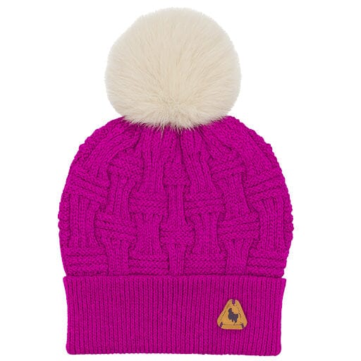 Alpaca Beanie with Fur Pom Pom Winter Hat Smooth Alpaca Fashion 